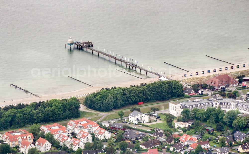 Aerial image Zingst - Pier on the Baltic coast in Zingst in Mecklenburg - Western Pomerania