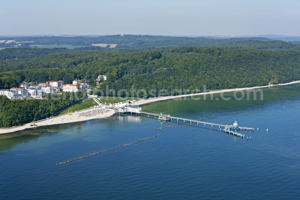 Sellin from above - Pier in Sellin on Ruegen Island in the state Mecklenburg - Western Pomerania