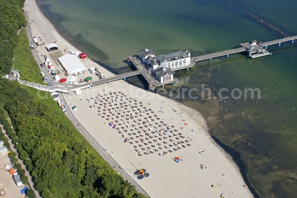 Sellin from the bird's eye view: Pier in Sellin on Ruegen Island in the state Mecklenburg - Western Pomerania