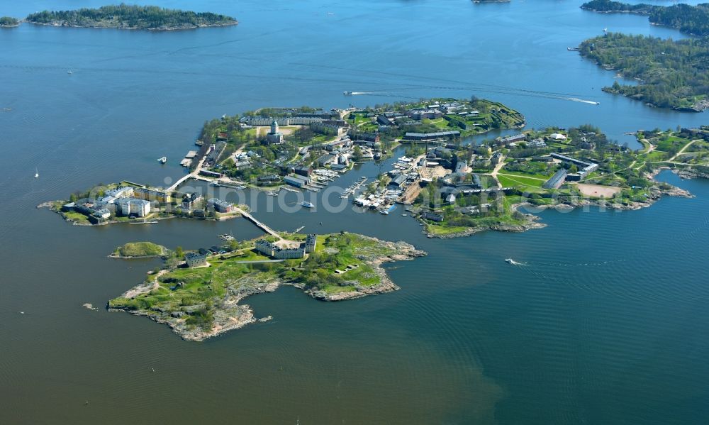 Helsinki from the bird's eye view: Sea fortress on the island of Suomenlinna off Helsinki in Finland