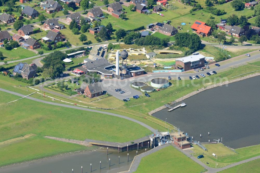 Aerial image Friedrichskoog - Animal wildlife protection station of Seehundstation Friedrichskoog e.V. An der Seeschleuse in Friedrichskoog in the state Schleswig-Holstein