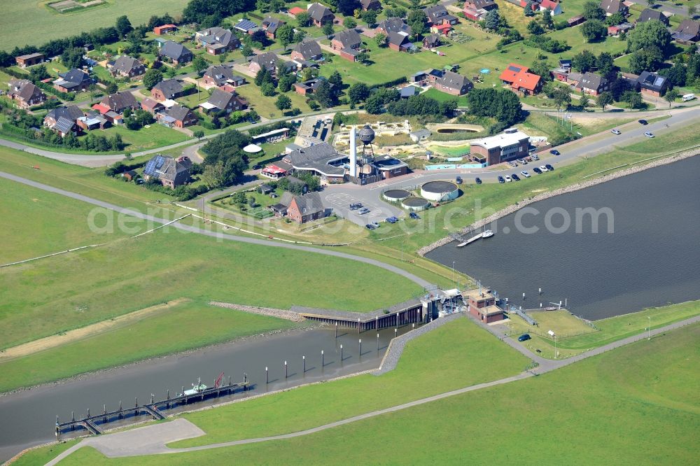 Friedrichskoog from the bird's eye view: Animal wildlife protection station of Seehundstation Friedrichskoog e.V. An der Seeschleuse in Friedrichskoog in the state Schleswig-Holstein