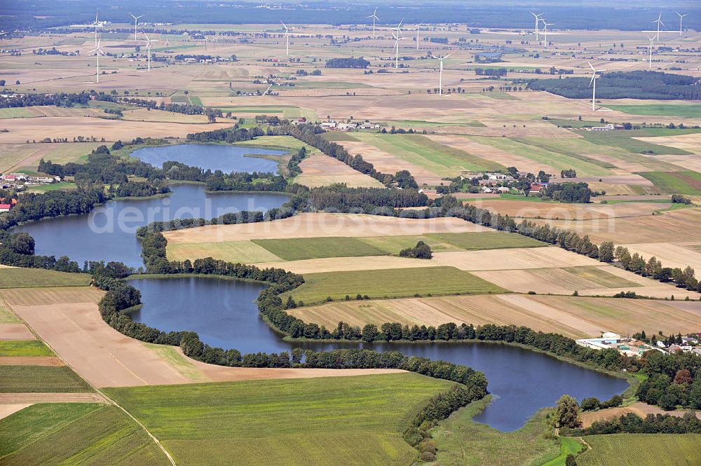 WONGROWITZ / WAGROWIEC from the bird's eye view: View of chain of lakes near Wongrowitz / Paulsfeld in the Chodzieskie lake district