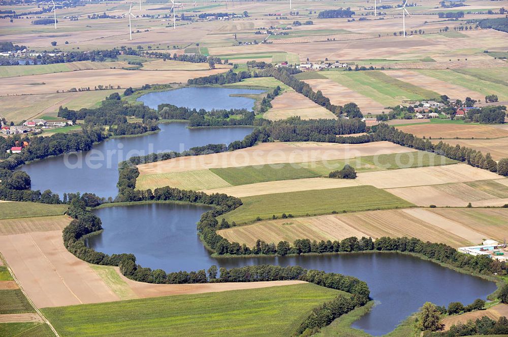 WONGROWITZ / WAGROWIEC from above - View of chain of lakes near Wongrowitz / Paulsfeld in the Chodzieskie lake district