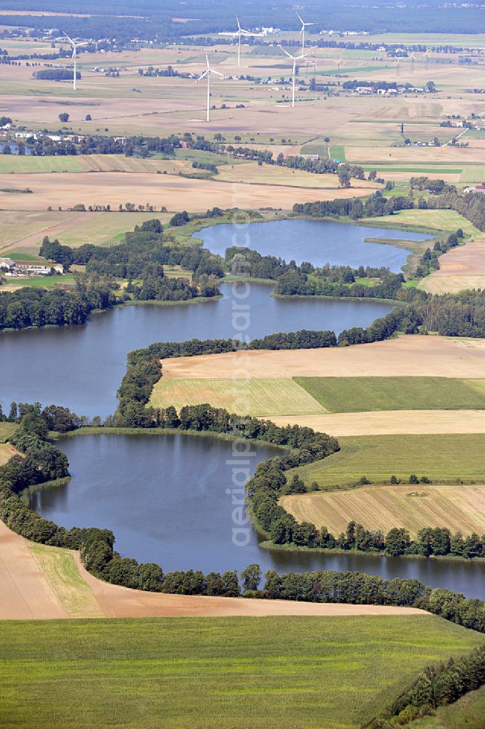 WONGROWITZ / WAGROWIEC from the bird's eye view: View of chain of lakes near Wongrowitz / Paulsfeld in the Chodzieskie lake district