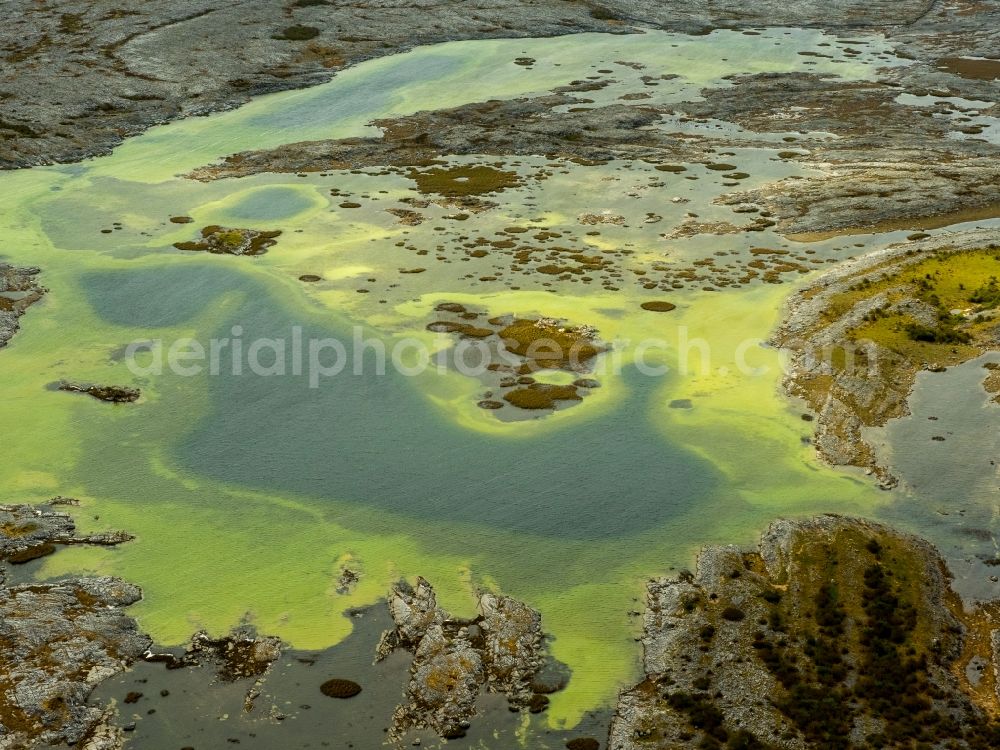 Aerial image Mullaghmore Burren County - Rock and mountain landscape in Mullaghmore Burren County in Clare, Ireland