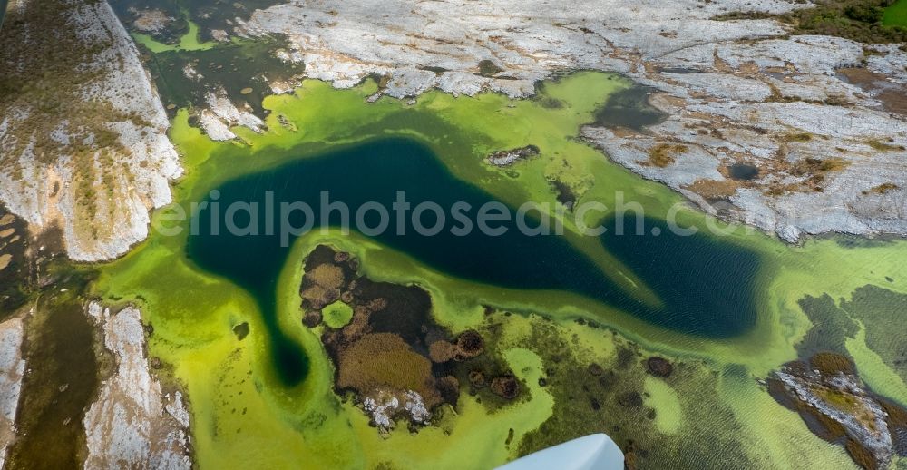 Mullaghmore Burren County from the bird's eye view: Rock and mountain landscape in Mullaghmore Burren County in Clare, Ireland