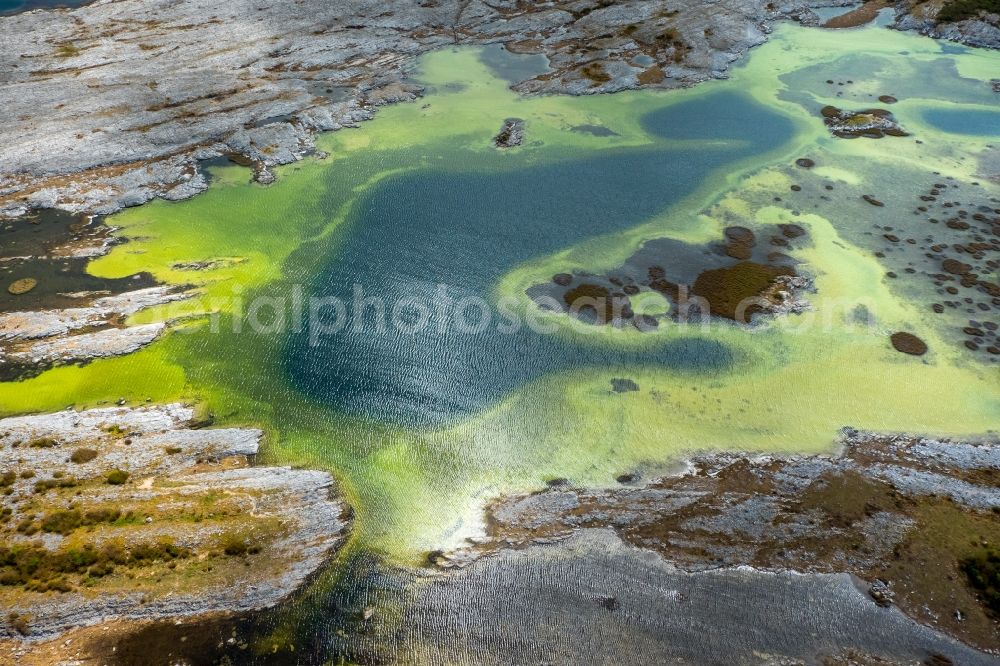 Aerial photograph Mullaghmore Burren County - Rock and mountain landscape in Mullaghmore Burren County in Clare, Ireland