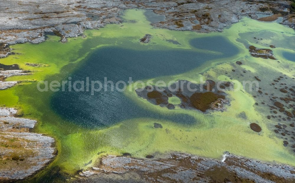 Aerial image Mullaghmore Burren County - Rock and mountain landscape in Mullaghmore Burren County in Clare, Ireland