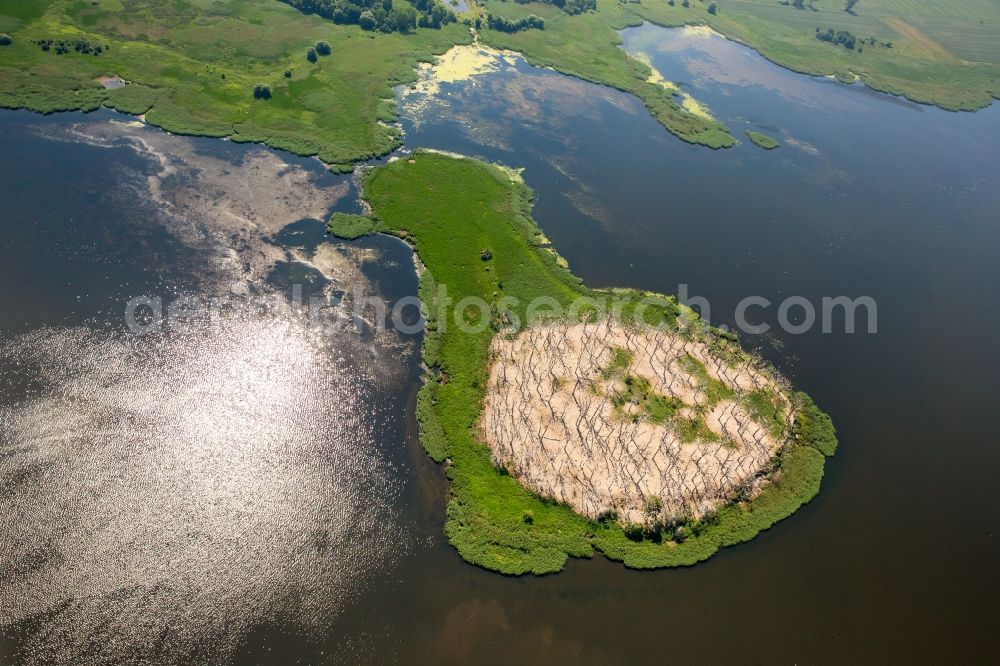 Polchowo from above - Waterfront landscape on the lake in Polchowo in West Pomerania, Poland