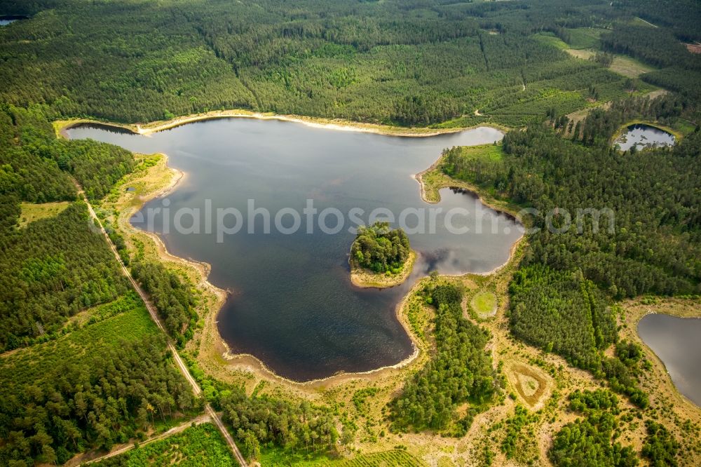 Aerial photograph Zakowo - Waterfront landscape on the lake in Zakowo in pomorskie, Poland