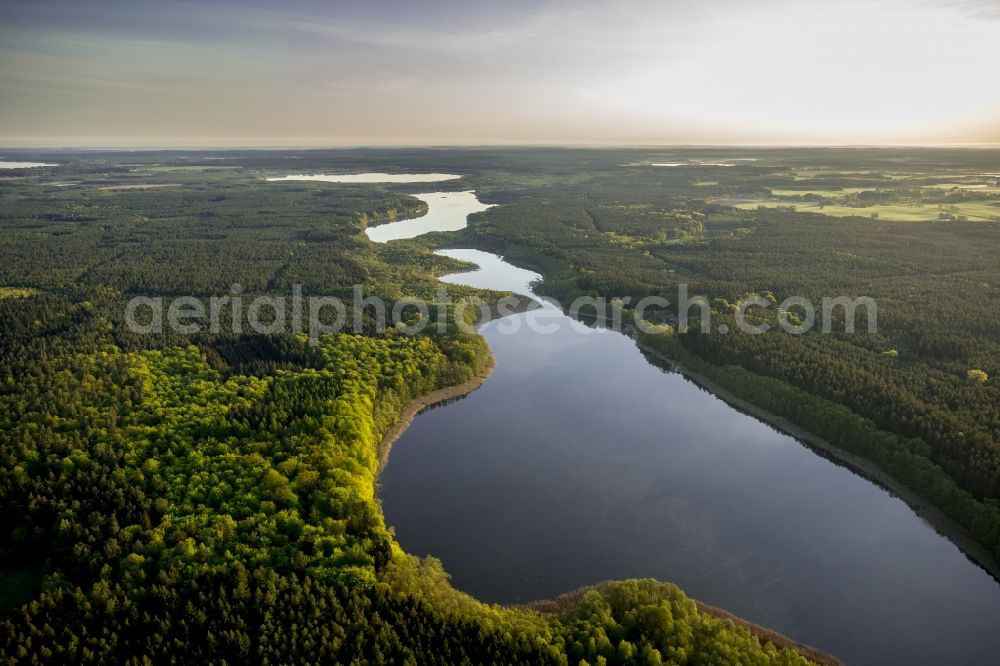 Rechlin from the bird's eye view: View of a seascape in Rechlin in the state Mecklenburg-West Pomerania