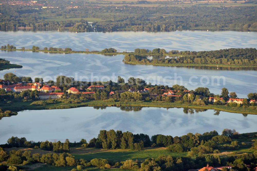 Kirchmöser from above - Seenlandschaft an der Seenkette bei Kirchmöser. Im Bild der Bereich am Großen Wusterwitzer See; Heiliger See; Möserscher See und Plauer See. Lakes in Kirchmöser.