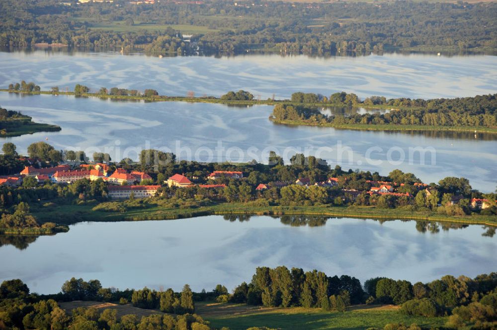 Aerial image Kirchmöser - Seenlandschaft an der Seenkette bei Kirchmöser. Im Bild der Bereich am Großen Wusterwitzer See; Heiliger See; Möserscher See und Plauer See. Lakes in Kirchmöser.