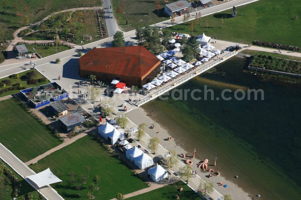 Aerial photograph Lahr/Schwarzwald - Final weekend on the exhibition grounds and park areas of the horticultural show Landesgartenschau 2018 in Lahr/Schwarzwald in the state Baden-Wurttemberg, Germany