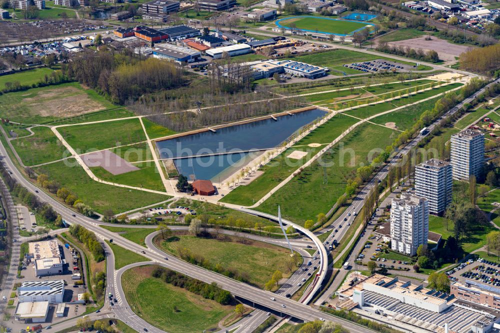 Aerial photograph Lahr/Schwarzwald - Exhibition grounds and park areas of the horticultural show Landesgartenschau 2018 in Lahr/Schwarzwald in the state Baden-Wurttemberg, Germany