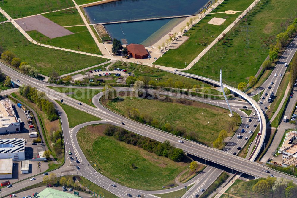 Lahr/Schwarzwald from above - Exhibition grounds and park areas of the horticultural show Landesgartenschau 2018 in Lahr/Schwarzwald in the state Baden-Wurttemberg, Germany