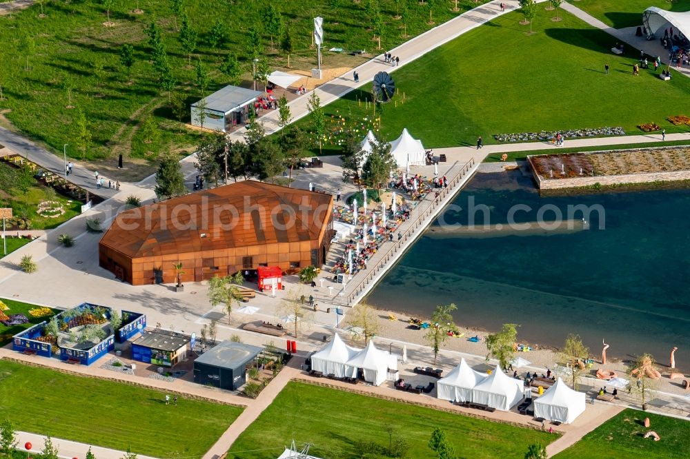 Lahr/Schwarzwald from the bird's eye view: Exhibition grounds and park areas of the horticultural show Landesgartenschau 2018 in Lahr/Schwarzwald in the state Baden-Wuerttemberg, Germany