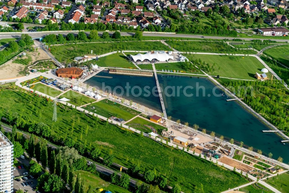 Aerial photograph Lahr/Schwarzwald - Exhibition grounds and park areas of the horticultural show Landesgartenschau 2018 in Lahr/Schwarzwald in the state Baden-Wuerttemberg, Germany