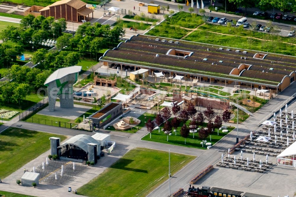 Lahr/Schwarzwald from above - Exhibition grounds and park areas of the horticultural show Landesgartenschau 2018 in Lahr/Schwarzwald in the state Baden-Wuerttemberg, Germany