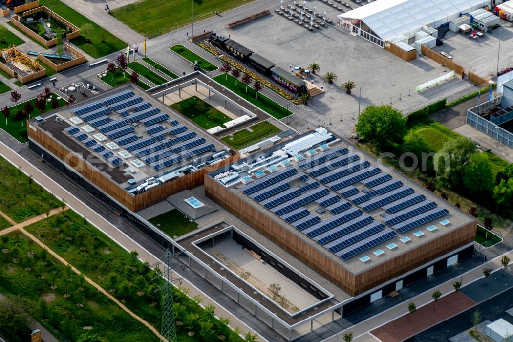 Aerial photograph Lahr/Schwarzwald - Exhibition grounds and park areas of the horticultural show Landesgartenschau 2018 in Lahr/Schwarzwald in the state Baden-Wuerttemberg, Germany