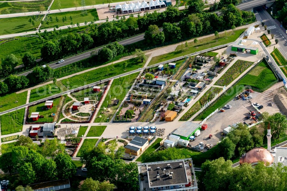 Lahr/Schwarzwald from the bird's eye view: Exhibition grounds and park areas of the horticultural show Landesgartenschau 2018 in Lahr/Schwarzwald in the state Baden-Wuerttemberg, Germany