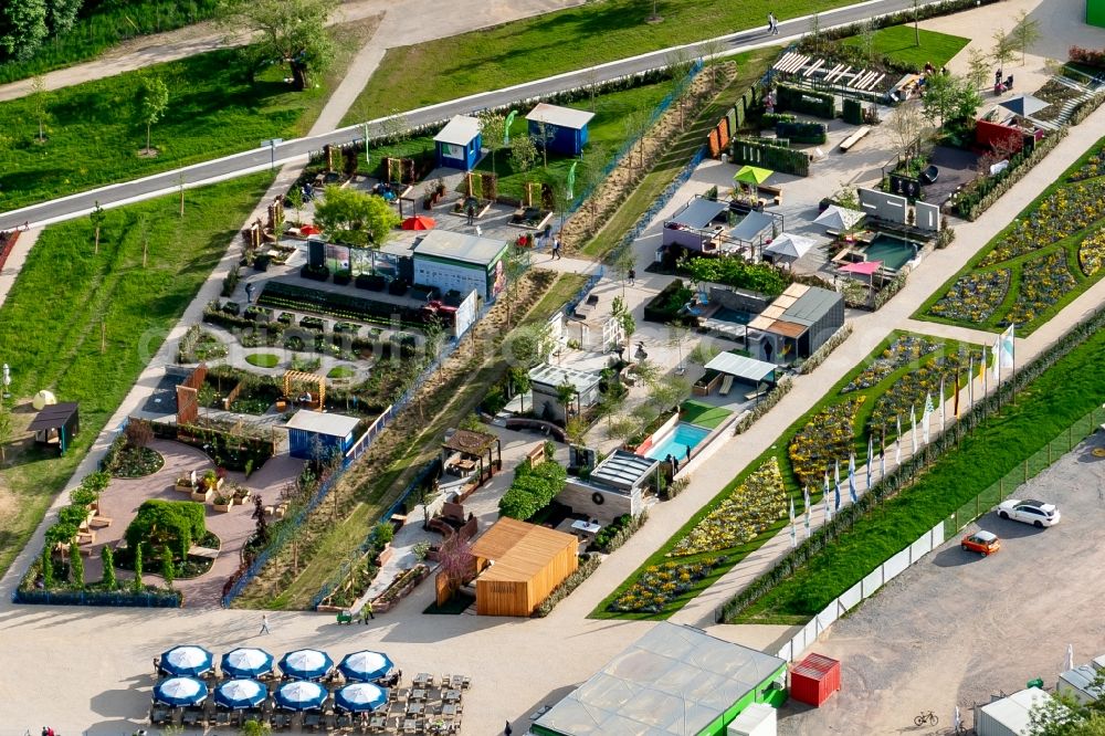 Aerial image Lahr/Schwarzwald - Exhibition grounds and park areas of the horticultural show Landesgartenschau 2018 in Lahr/Schwarzwald in the state Baden-Wuerttemberg, Germany