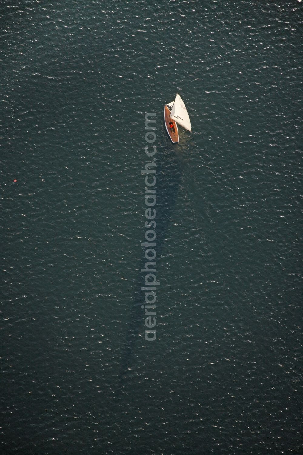 Aerial photograph Haltern am See - Sailboat on the Halterner Stausee in Haltern am See in the state of North Rhine-Westphalia