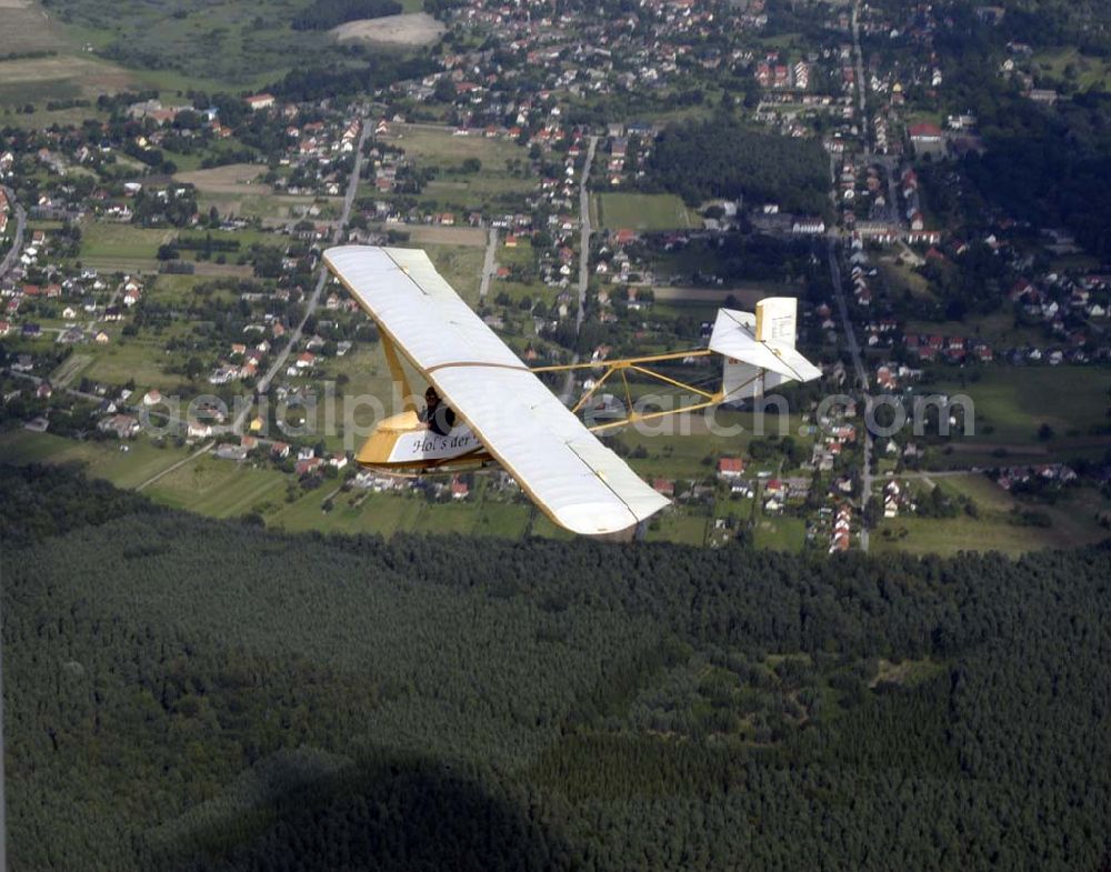 Eggersdorf / BRB from the bird's eye view: Segelflug über Eggersdorf in Brandenburg