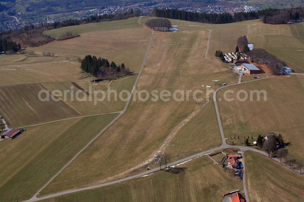 Rickenbach from above - Gliding field on the airfield of Huetten-Hotzenwald on Ruettehof in Rickenbach in the state Baden-Wuerttemberg, Germany