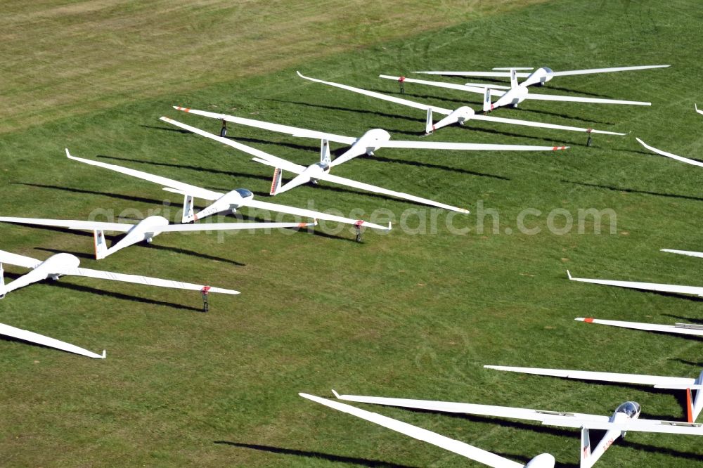 Aerial image Kamenz - Gliding field on the airfield of Kamenz in the state Saxony