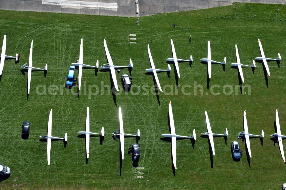 Aerial image Kamenz - Gliding field on the airfield of Kamenz in the state Saxony