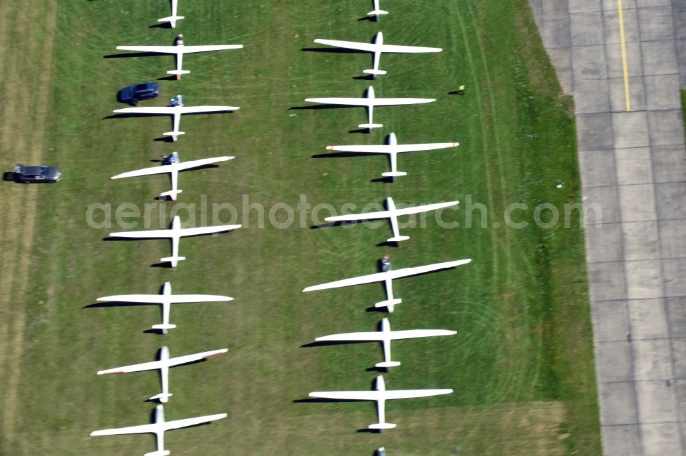 Aerial image Kamenz - Gliding field on the airfield of Kamenz in the state Saxony