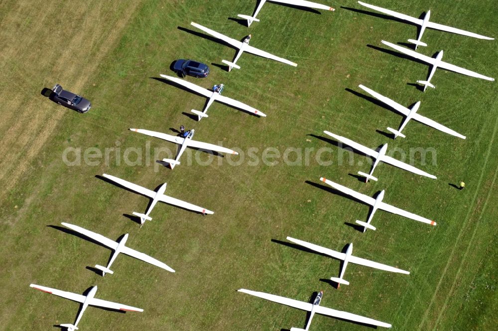 Aerial photograph Kamenz - Gliding field on the airfield of Kamenz in the state Saxony