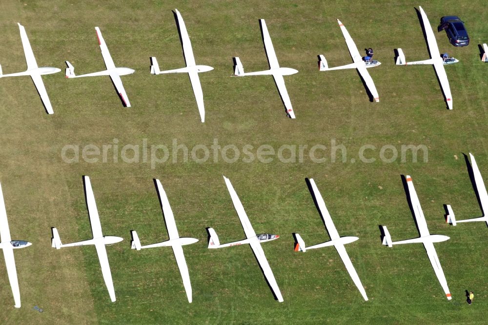 Aerial image Kamenz - Gliding field on the airfield of Kamenz in the state Saxony