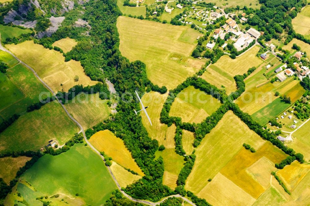 Chorges from above - Glider flying over the airspace in Chorges in Provence-Alpes-Cote d'Azur, France