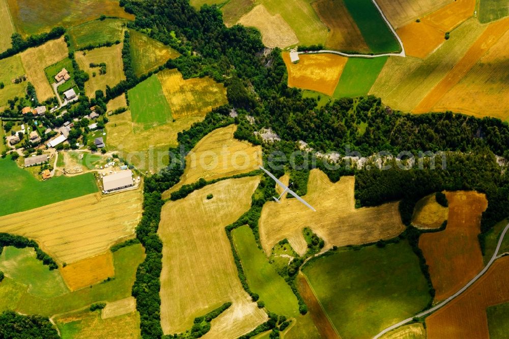 Chorges from above - Glider flying over the airspace in Chorges in Provence-Alpes-Cote d'Azur, France