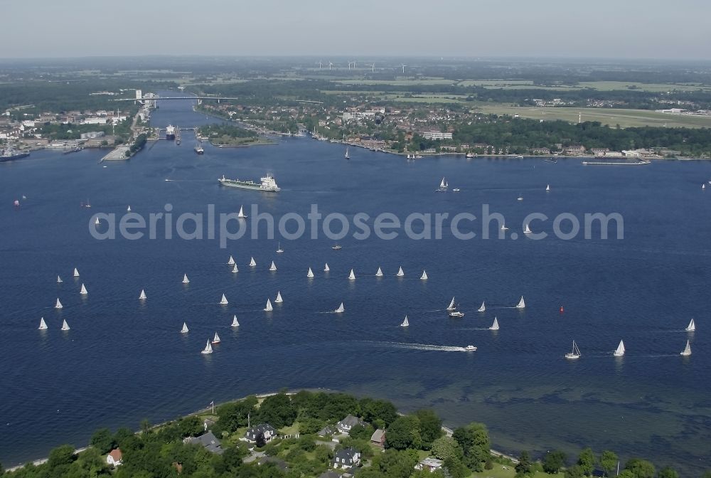 Aerial image Heikendorf - Sailing regatta on the Kiel Fjord in front Heikendorf in Schleswig-Holstein