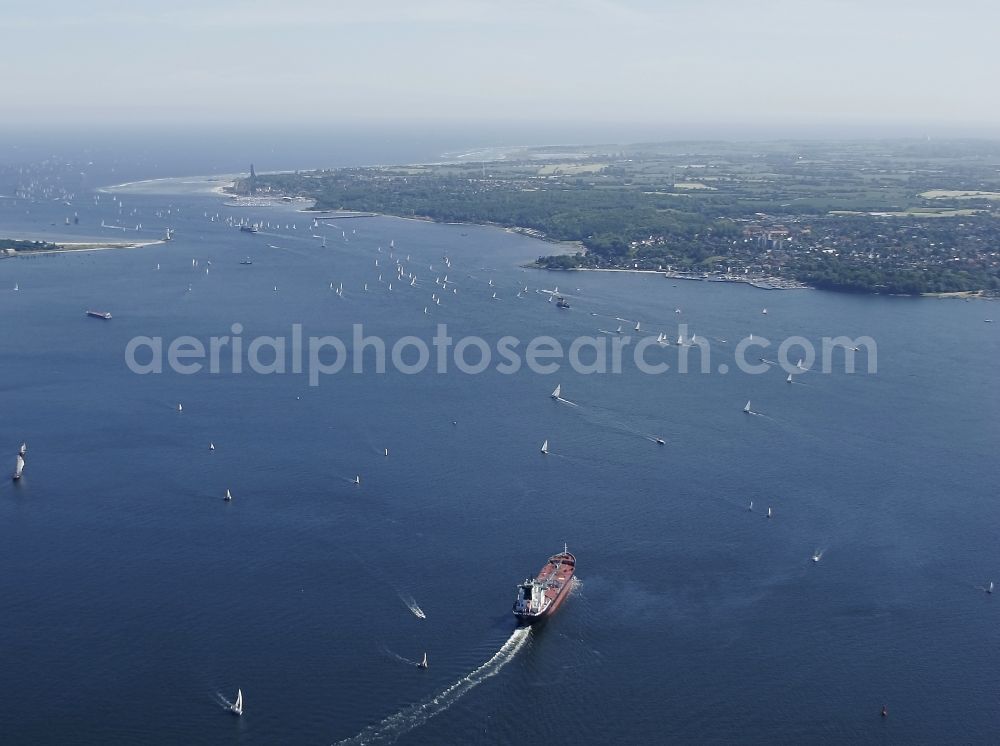 Kiel from above - Sailing regatta on the Kiel Fjord in Schleswig-Holstein