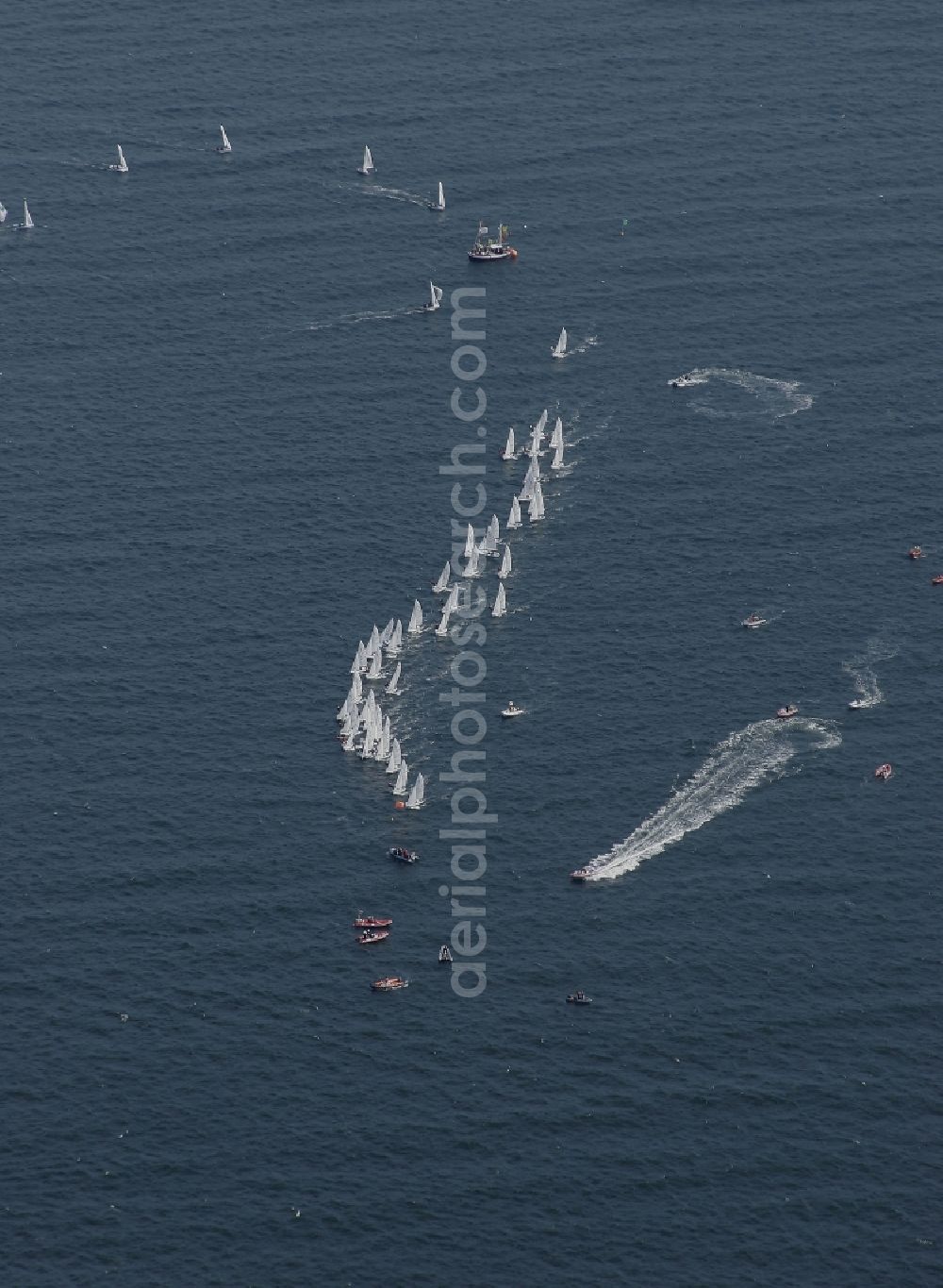 Aerial photograph Kieler Förde - Sailing regatta on the Kiel Fjord in Schleswig-Holstein