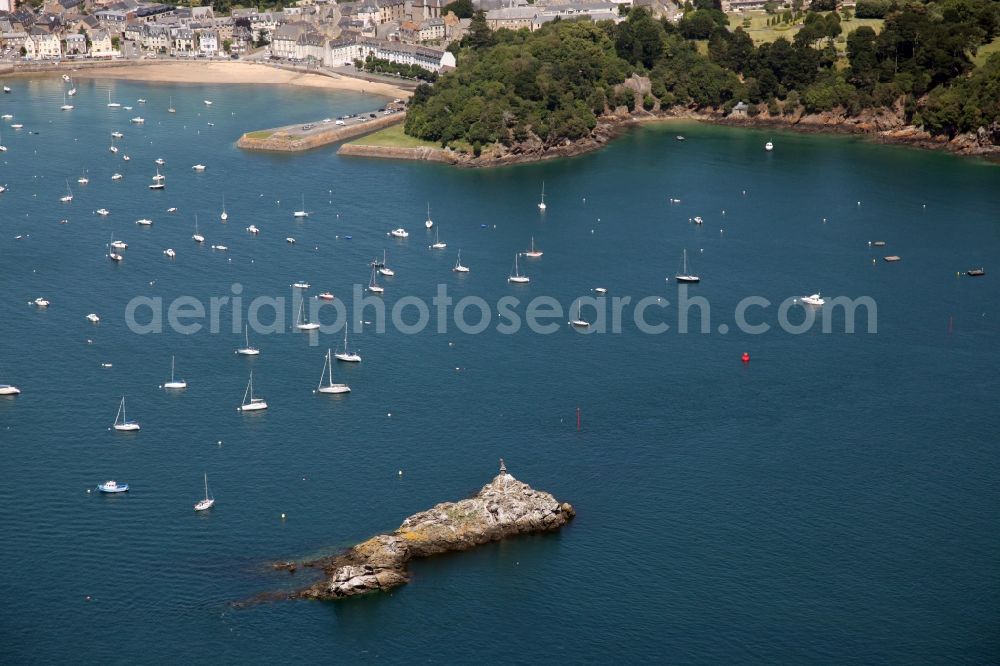 Aerial photograph Dinard - Sailboat on the Rance River near Dinard in Bretagne, France