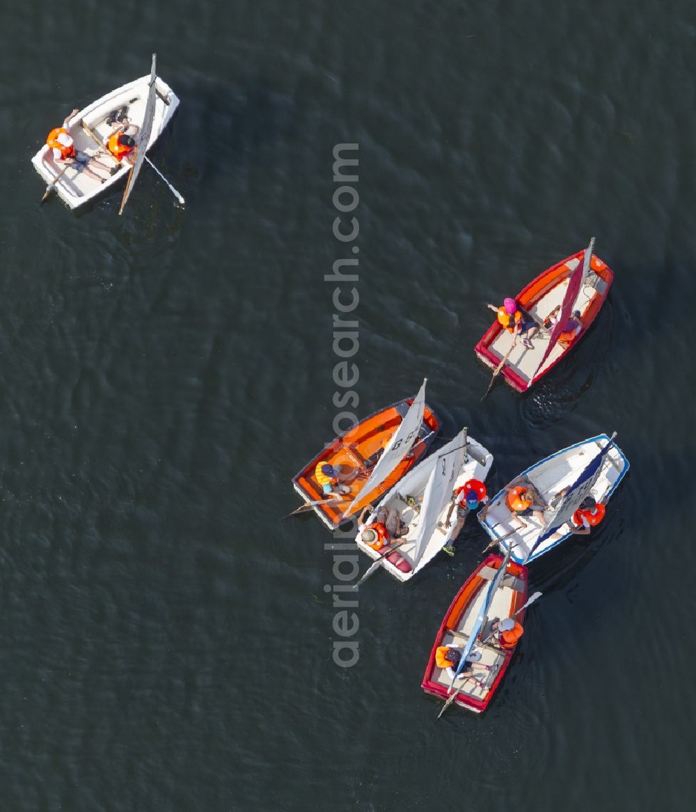 Bochum from above - View of the Kemnader Lake in Bochum in the state North Rhine-Westphalia