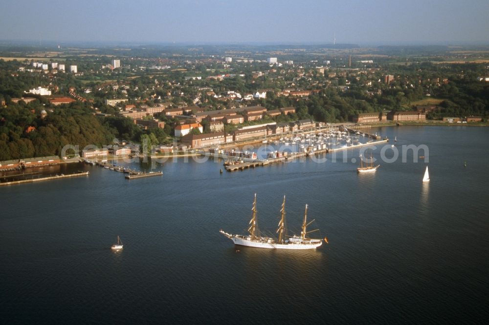 Flensburg from above - Sailing school ship in Flensburg in Schleswig-Holstein