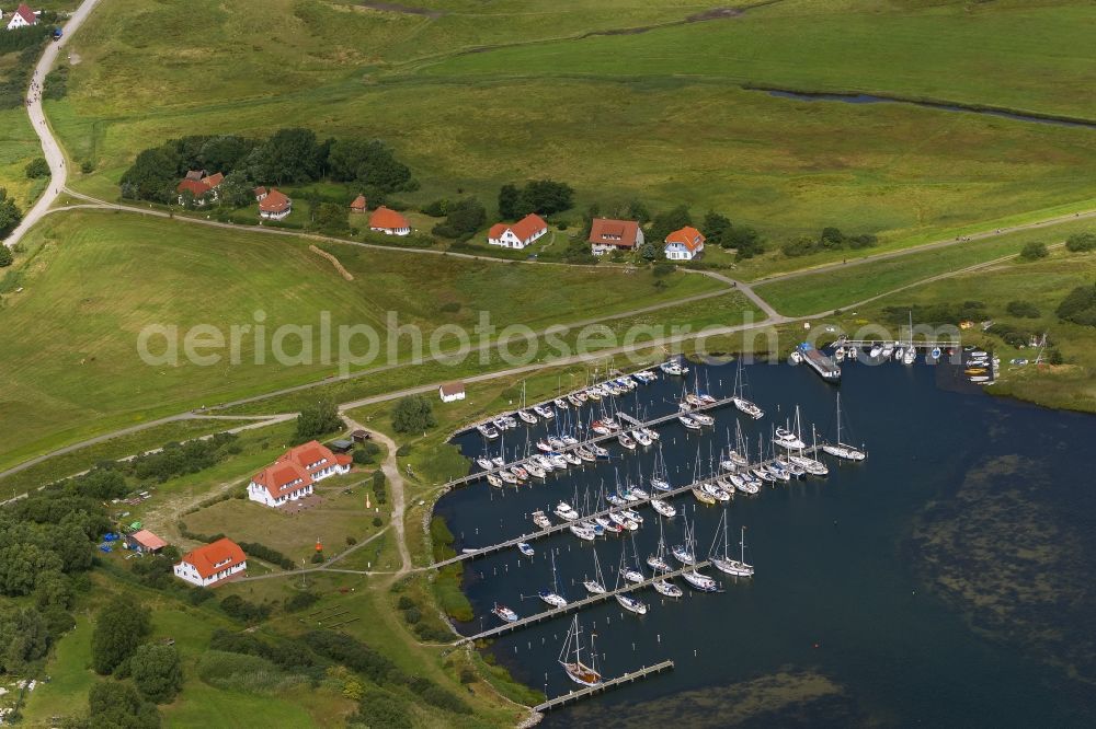 Aerial photograph Vitte - Yacht harbor / marina Lange Ort - on the Vitte Hiddensee in Mecklenburg-Western Pomerania