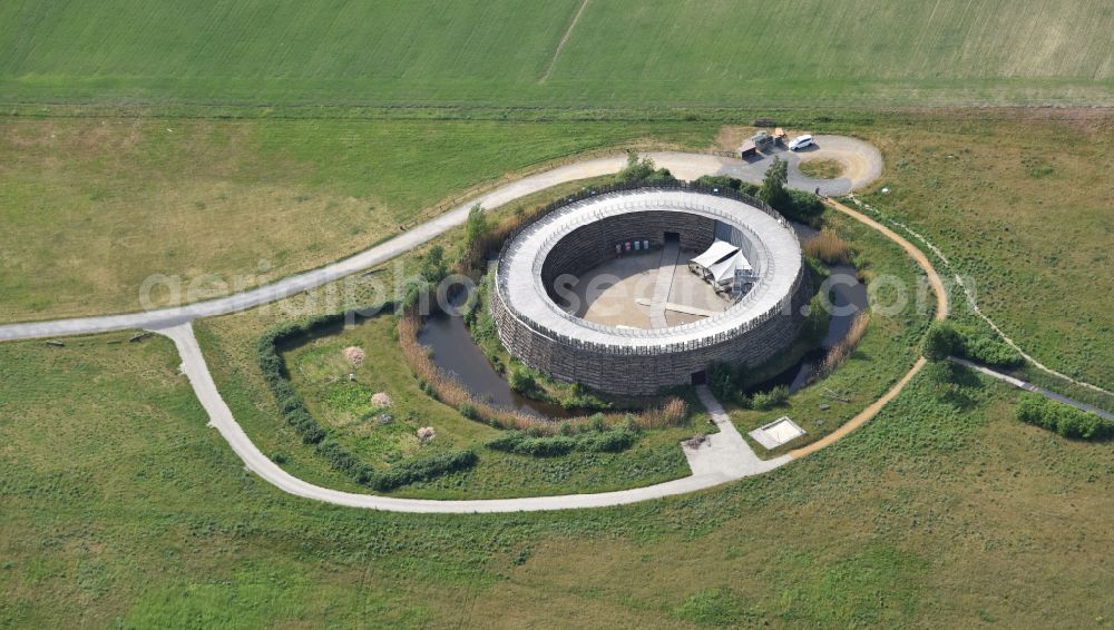 Aerial photograph Vetschau Spreewald - Tourist attraction and sightseeing Slawenburg Raddusch on street Zur Slawenburg in the district Raddusch in Vetschau Spreewald in the state Brandenburg, Germany