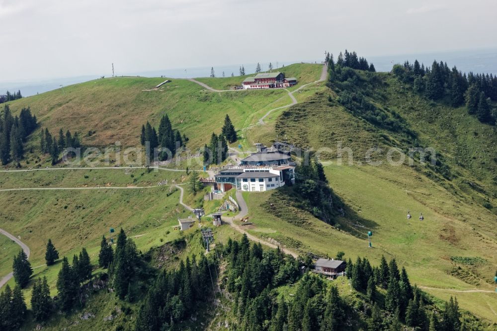 Lenggries from above - Mountainous landscape in Lenggries in the state Bavaria, Germany