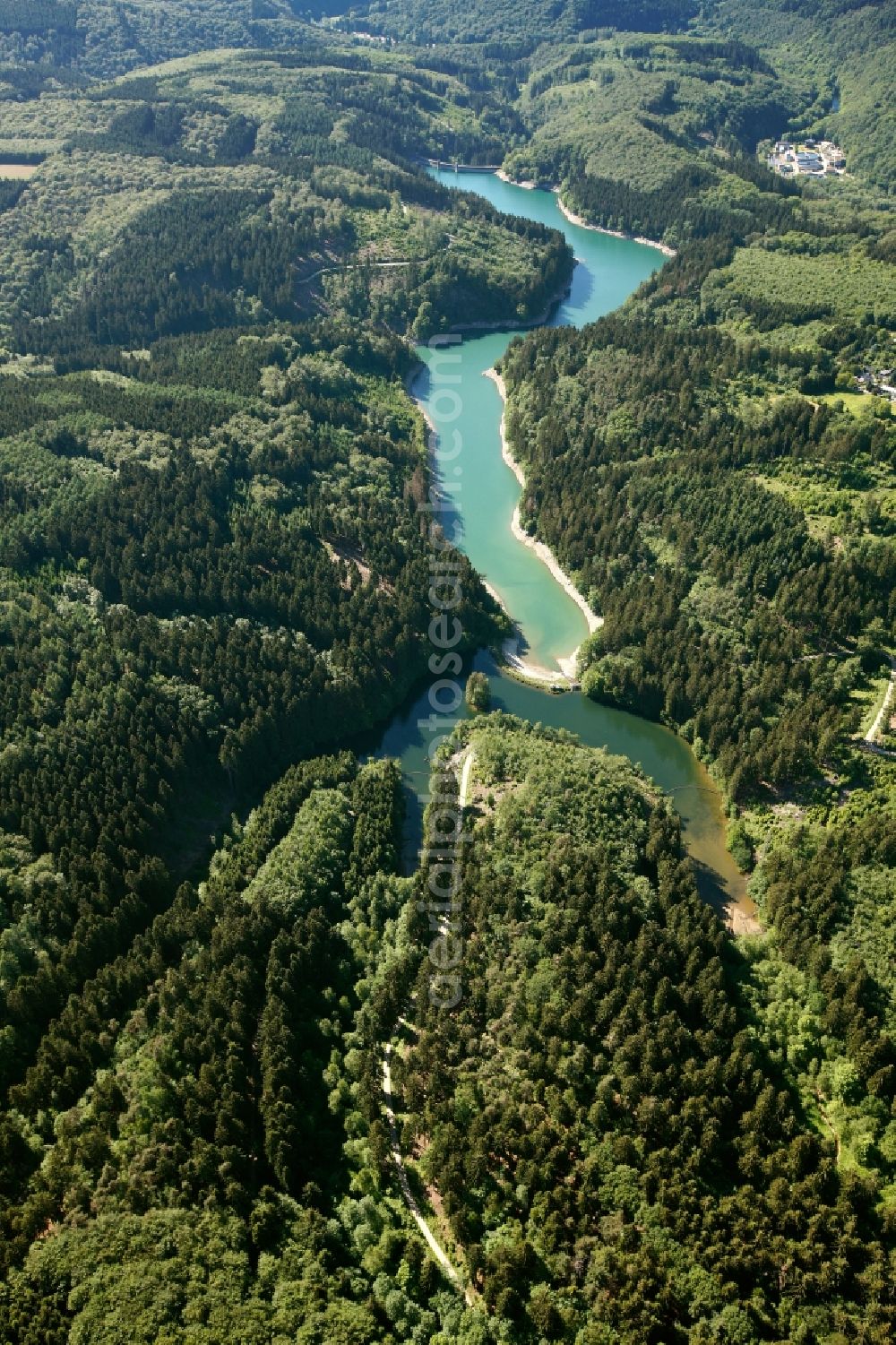 Aerial image Solingen - View of the Sengbachtalsperre in Solingen in the state of North Rhine-Westphalia