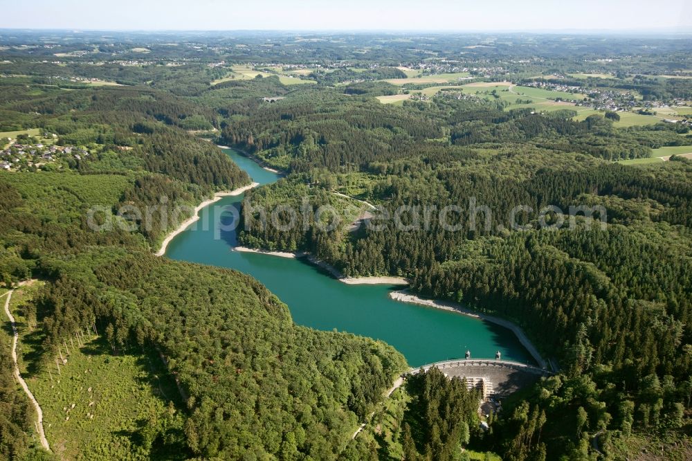 Aerial image Solingen - View of the Sengbachtalsperre in Solingen in the state of North Rhine-Westphalia