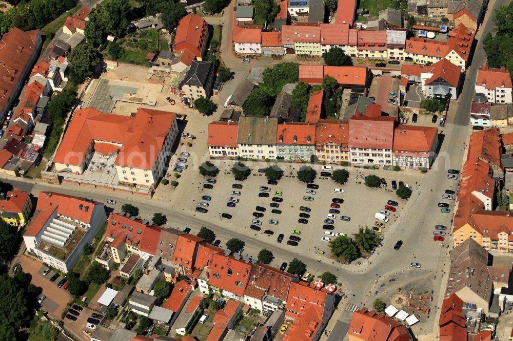 Aerial photograph Bad Frankenhausen/Kyffhäuser - At the Anger Bad Frankenhausen in Thuringia is among other things the senior facilities Haus Wilhelma. The center for the elderly operated by the non-profit operating company for social services and facilities mbH. Recently, the nursing home was supplemented by a new building