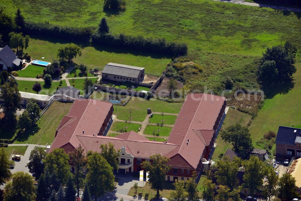 Aerial photograph Rangsdorf - View of a senior residence in the centre of Rangsdorf in the state Brandenburg. This senior residence affords seniors and people with dementia illness a new home